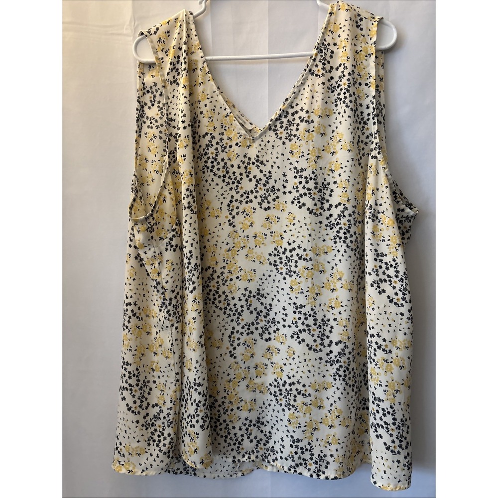 Maurices Floral Sheer Tank Top Womens Size 2X? Dainty Fairy‎ V-Neck Summer
